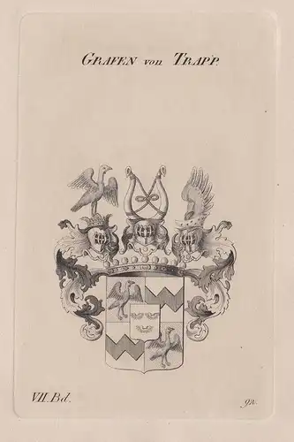 Grafen von Trapp. - Wappen Adel coat of arms Heraldik heraldry