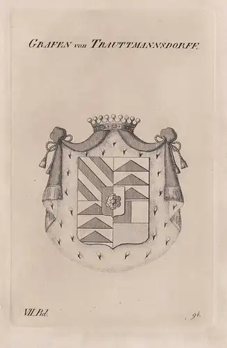 Grafen von Trauttmannsdorff. - Trautmansdorf Trauttmansdorf Wappen Adel coat of arms Heraldik heraldry
