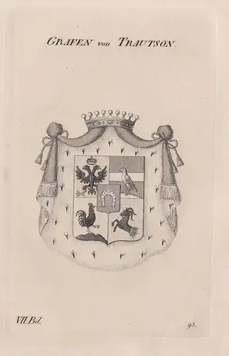 Grafen von Trautson. - Wappen Adel coat of arms Heraldik heraldry