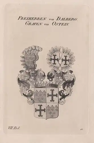 Freiherren von Dalberg, Grafen von Ostein. - Dalberg Ostein Wappen Adel coat of arms Heraldik heraldry