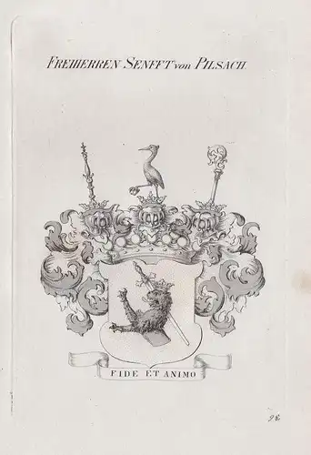 Freiherren Senfft von Pilsach. - Wappen Adel coat of arms Heraldik heraldry