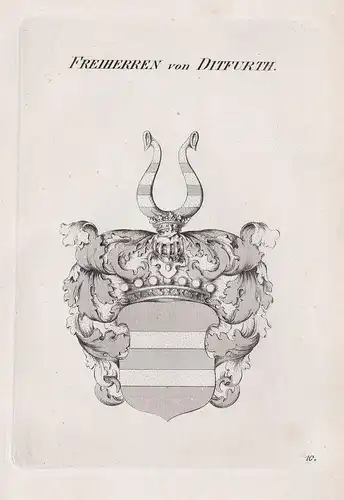 Freiherren von Ditfurth. - Wappen Adel coat of arms Heraldik heraldry