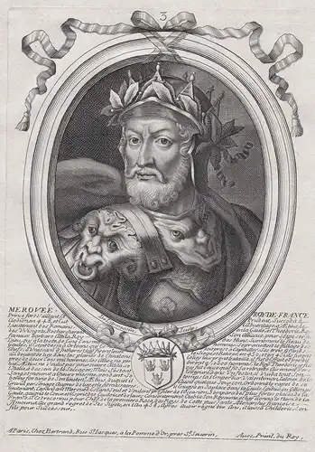 Merovée Roy de France... - Merovech Merovee Merowech (c. 412-457) König der Franken King of the Franks Portrai