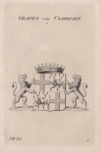 Grafen von Clairfait. - Wappen Adel coat of arms Heraldik heraldry