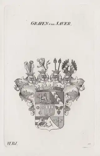Grafen von Sauer - Wappen Adel coat of arms Heraldik heraldry