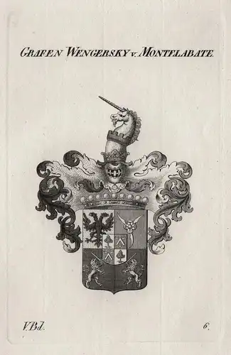 Grafen Wengersky v. Montelabate - Wappen Adel coat of arms Heraldik heraldry