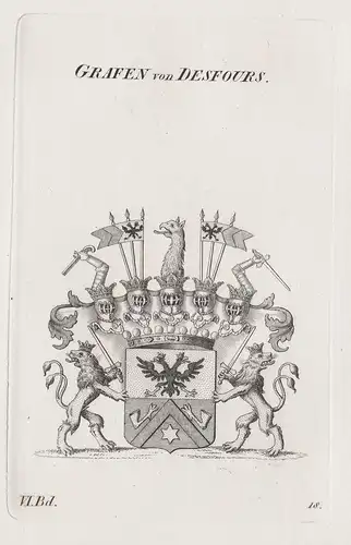 Grafen von Desfours - Desfours des Fours Desfoursové Wappen Adel coat of arms Heraldik heraldry