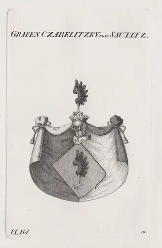 Grafen Czabelitzky von Sautitz - Czabelitzky von Sauticz Wappen Adel coat of arms Heraldik heraldry