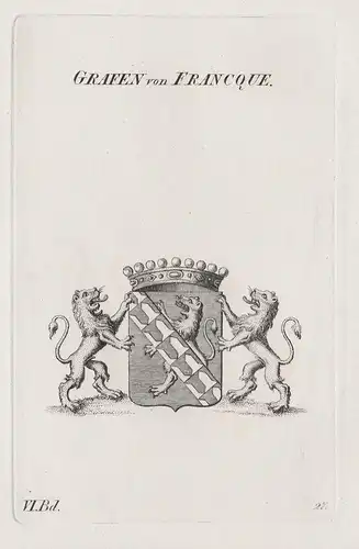 Grafen von Francque - Wappen Adel coat of arms Heraldik heraldry
