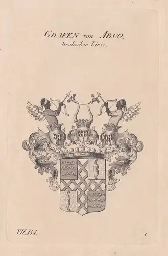Grafen von Arco, tirolischer Linie. - Wappen Adel coat of arms Heraldik heraldry