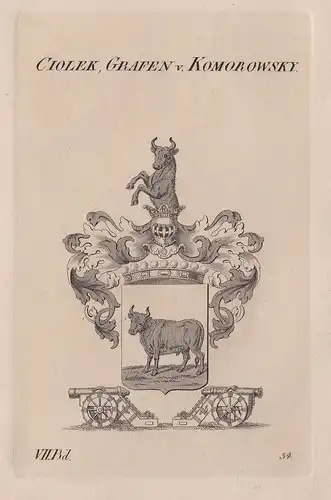 Ciolek, Grafen v. Komorowsky. - Komorowski Wappen Adel coat of arms Heraldik heraldry
