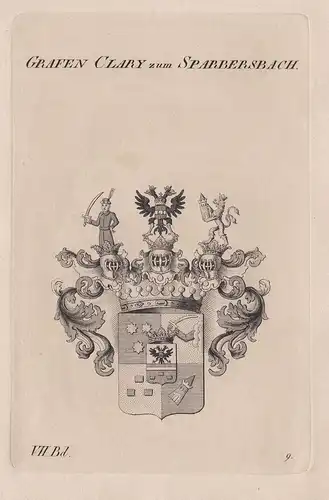 Grafen Clary zum Sparbersbach. - Wappen Adel coat of arms Heraldik heraldry