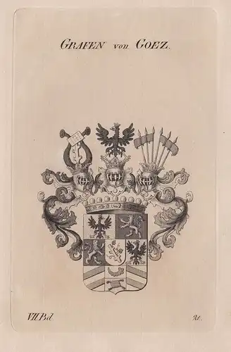 Grafen von Goez. - Wappen Adel coat of arms Heraldik heraldry