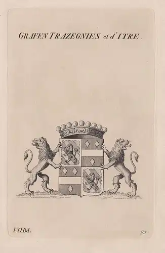 Grafen Trazegnies et d' Itre. - Trazegnies et d'etre Wappen Adel coat of arms Heraldik heraldry