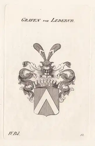 Grafen von Ledebur. - Ledebuer Ledebour Wappen Adel coat of arms Heraldik heraldry