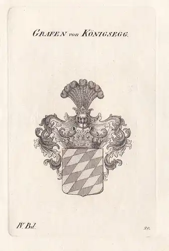 Grafen von Königsegg. - Wappen Adel coat of arms Heraldik heraldry