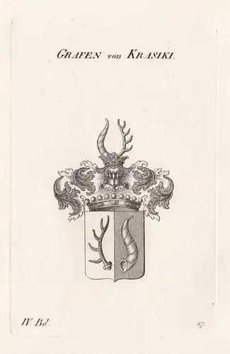 Grafen von Krasiki. - Krasicki Wappen Adel coat of arms Heraldik heraldry