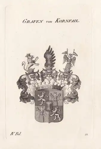Grafen von Kornfail. - Wappen Adel coat of arms Heraldik heraldry