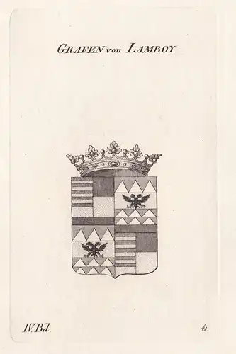 Grafen von Lamboy. - Wappen Adel coat of arms Heraldik heraldry