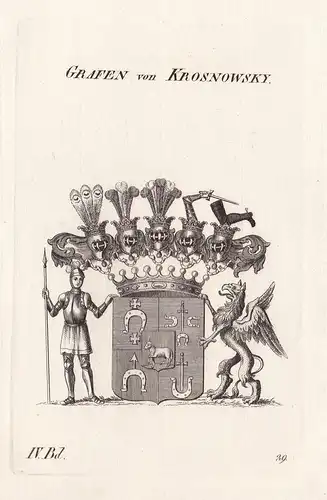Grafen von Krosnowsky. - Krosnowski Wappen Adel coat of arms Heraldik heraldry