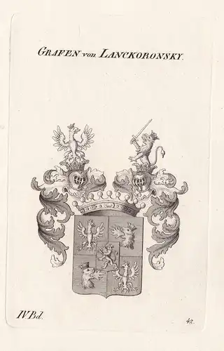 Grafen von Lanckoronsky. - Lanckoronski Wappen Adel coat of arms Heraldik heraldry
