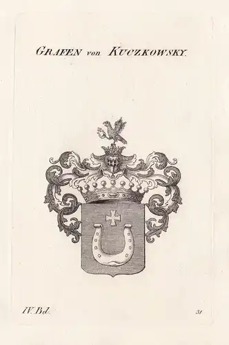 Grafen von Kuczkowsky. - Kuczkowski Wappen Adel coat of arms Heraldik heraldry