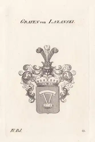 Grafen von Lazanski. - Wappen Adel coat of arms Heraldik heraldry
