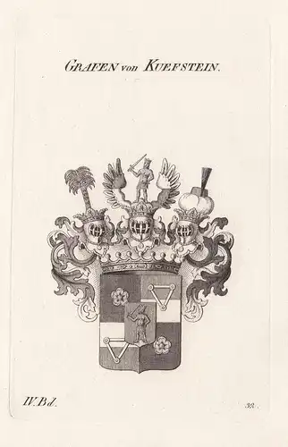 Grafen von Kuefstein. - Kuefsteiner Kuffstain Wappen Adel coat of arms Heraldik heraldry