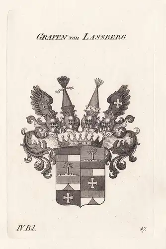 Grafen von Lassberg. - Laßberg Wappen Adel coat of arms Heraldik heraldry