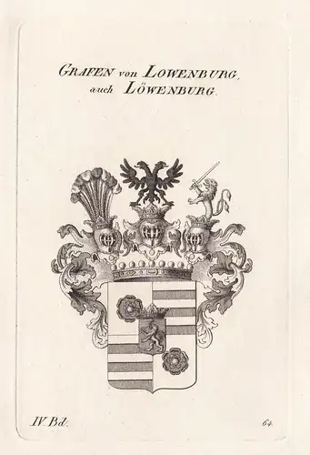 Grafen von Lowenburg, auch Löwenburg. - Lowenburg Löwenburg Wappen Adel coat of arms Heraldik heraldry