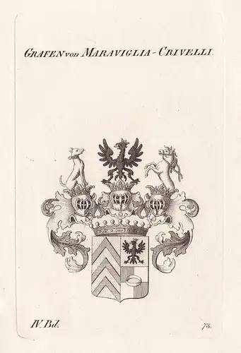Grafen von Maraviglia-Crivelli. - Meraviglia-Crivelli Wappen Adel coat of arms Heraldik heraldry