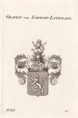Grafen von Lodron-Laterano. - Wappen Adel coat of arms Heraldik heraldry