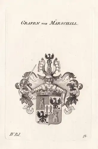 Grafen von Marschall. - Wappen Adel coat of arms Heraldik heraldry