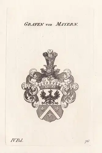 Grafen von Mayern. - Wappen Adel coat of arms Heraldik heraldry