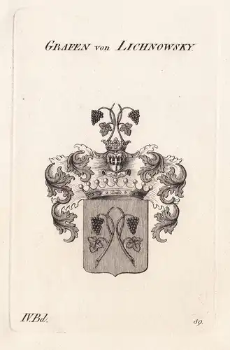 Grafen von Lichnowsky. - Wappen Adel coat of arms Heraldik heraldry