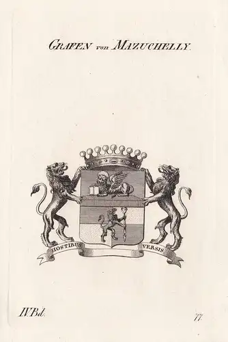 Grafen von Mazuchelly. - Mazzuchelli Wappen Adel coat of arms Heraldik heraldry
