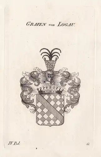 Grafen von Logau. - Logaw Logus Logowsky Wappen Adel coat of arms Heraldik heraldry