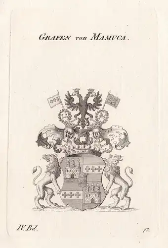Grafen von Mamuca. - Wappen Adel coat of arms Heraldik heraldry