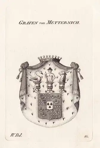 Grafen von Metternich. - Wappen Adel coat of arms Heraldik heraldry