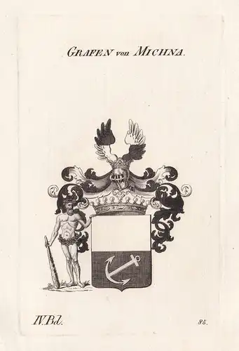 Grafen von Michna. - Wappen Adel coat of arms Heraldik heraldry