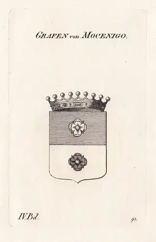 Grafen von Mocenigo. - Wappen Adel coat of arms Heraldik heraldry