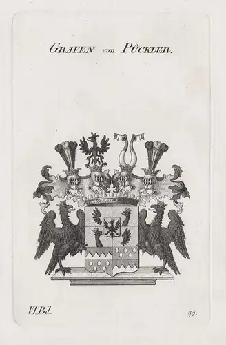 Grafen von Pückler - Wappen Adel coat of arms Heraldik heraldry