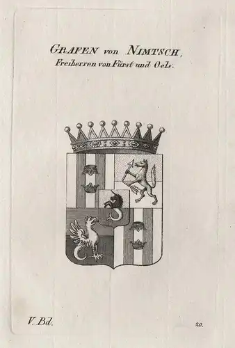 Grafen von Nimtsch, Freiherren von Fürst und Oels - Nimptsch Fürst Oels Wappen Adel coat of arms Heraldik hera