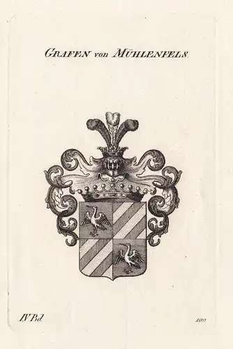 Grafen von Mühlenfels. - Wappen Adel coat of arms Heraldik heraldry