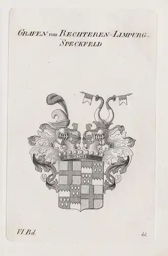 Grafen von Rechteren-Limpurg-Speckfeld - Wappen Adel coat of arms Heraldik heraldry