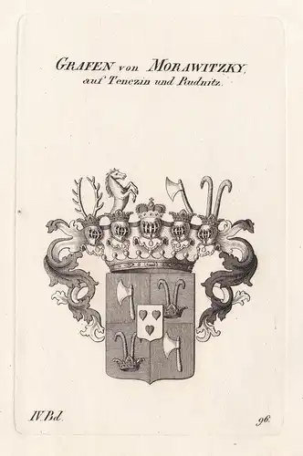 Grafen von Morawitzky, auf Tenczin und Rudnitz. - Morawitzky Tenczin Rudnitz Wappen Adel coat of arms Heraldik