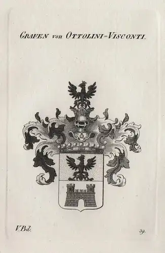 Grafen von Ottolini-Visconti. - Wappen Adel coat of arms Heraldik heraldry