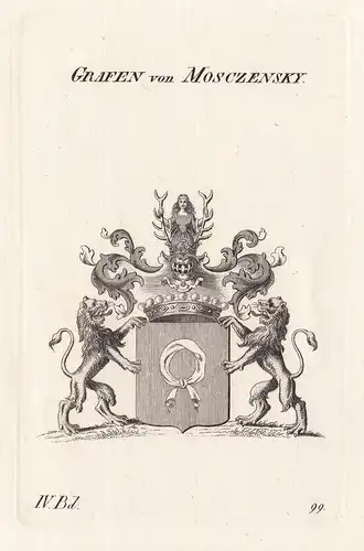 Grafen von Mosczensky. - Wappen Adel coat of arms Heraldik heraldry