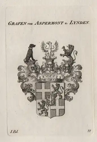 Grafen von Aspermont u: Lynden. - Aspremont-Lynden Wappen Adel coat of arms Heraldik heraldry
