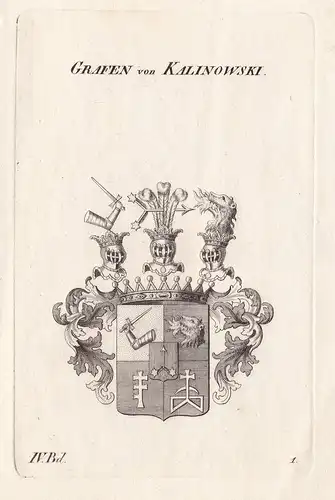Grafen von Kalinowski. - Wappen Adel coat of arms Heraldik heraldry
